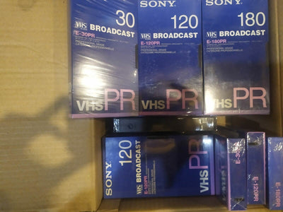 Lot de 33 Cassettes VHS SONY Entre 50H et 150H d'Enregistrement Magnétoscope ! Sony