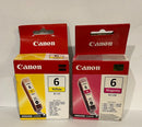 2 Boites De Cartouches BCI-6M + BCI-6Y Original Neuf Jaune 13ml Magenta 13ml Canon