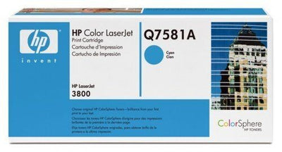 Toner HP Q7581A Original Neuf Cyan Pour HP LaserJet CP3505 3800 6000 pages HP