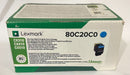 Cartouche Lexmark 80C20C0 Original Neuf Cyan 1000 Pages Pour CX310-CX410-CX510 Lexmark
