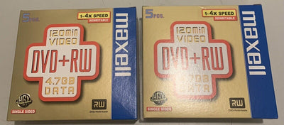 💿 Lot 2 Packs Maxell DVD+RW 4.7GB 120min Réinscriptibles 1-4x (10 DVD) 💿 Maxell