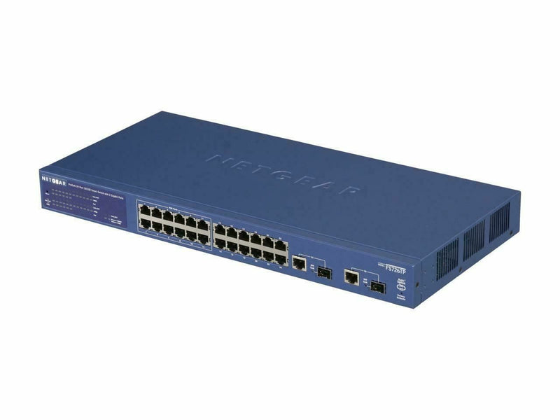Switch Netgear Prosafe FS726TP 24 Port avec ses racks et cable d' alim