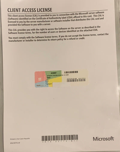 Licence MICROSOFT 0HGM3T WINDOWS SERVER 2016 CAL 10 USER Microsoft