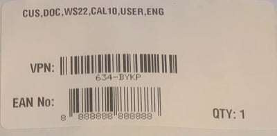Licence Dell 634-BYKP Windows Server 2022 2019 CUS,DOC,WS22,CAL10,USER,ENG Dell