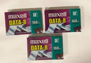 Lot De 3 Cartouches De Données MAXELL DATA-8 160m Original Neuf 3.5/7.0GB Maxell