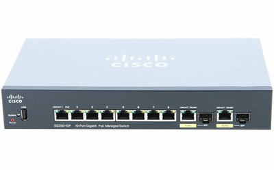 🔀 Switch Cisco SG350-10P PoE+ 8 Ports Gigabit Géré Layer 3 62W 🏢 Cisco