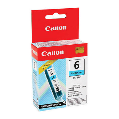 Lot de 2 Cartouches D'Encre BCI-6PC Original Neuf Photo Cyan 2 x 13ml Canon