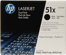 Pack De 2 Toners HP 51X Q7551XD Original Neuf Noir 13 000 Pages x 2 HP