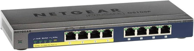 🔌 NETGEAR ProSafe GS108P Switch 8 Ports Gigabit PoE 4 Ports + Adaptateur 🌐 NETGEAR