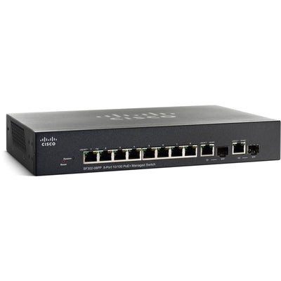 🔀 Cisco SF302-08PP Switch 8 Ports PoE+ Managé L3 + Adaptateur Secteur 🔌 Cisco