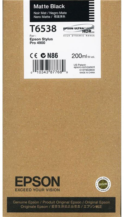 🎨Cartouche Epson Ultrachrome T6538 C13T653800 Noir Mat Originale 10/2024🖨️ Epson