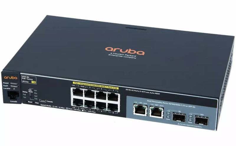 🔷 Hp 2530-8g Poe+ Switch J9774a 8 Ports Gigabit + 2 Sfp Manageable 🔷