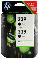🖨️ HP 339 Noir C9504EE Pack 2 Cartouches Originales Encre Pigmentée 21ml 🖤 HP