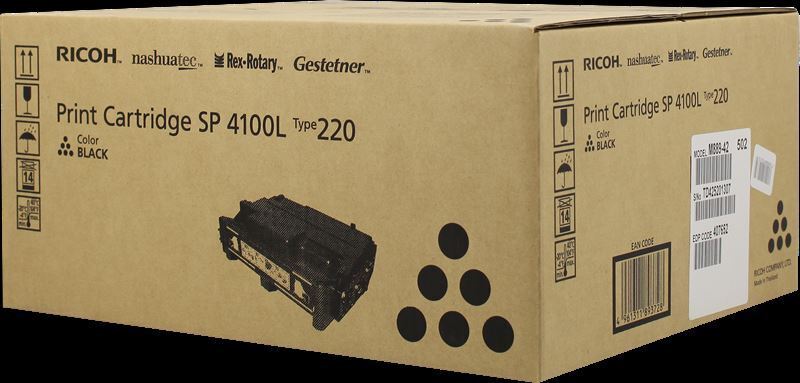Toner RICOH SP 4100L Type 220 M88942 original noir 7500 pages carton abimé Informatique, réseaux:Imprimantes, scanners, access.:Encre, toner, papier:Cartouches de toner Ricoh   