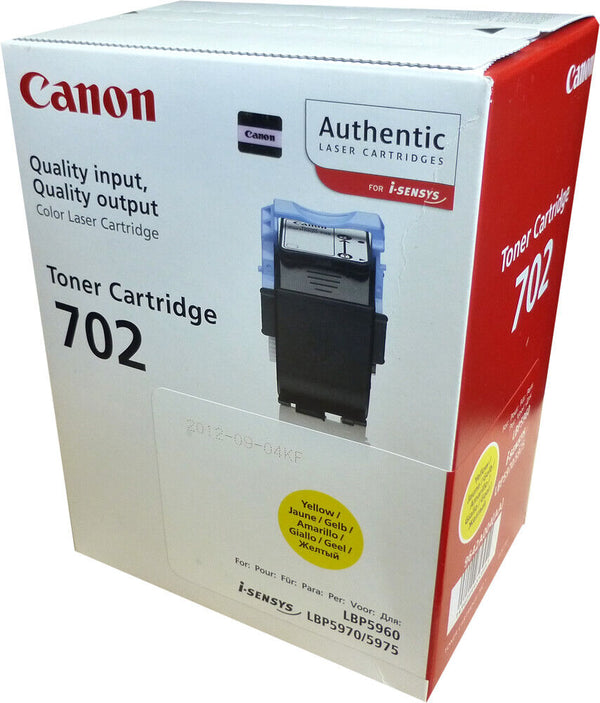 Toner CANON 702 /9642A004 Original Neuf Jaune 6000 Pages Pour LBP5960,5970,5975  Canon   