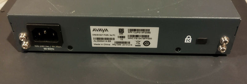 🔥 Avaya 3510GT-PWR+ Commutateur Gigabit 8 Ports PoE+ Géré 🌐 Avaya