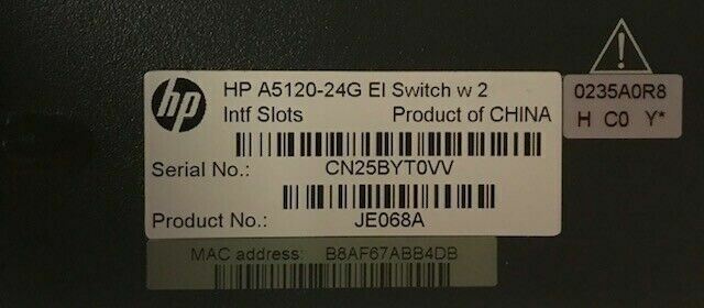 🔥 Commutateur HPE Aruba A5120-24G-EI + 2x JE068A SFP+ - Occasion ⚡️  HPE   