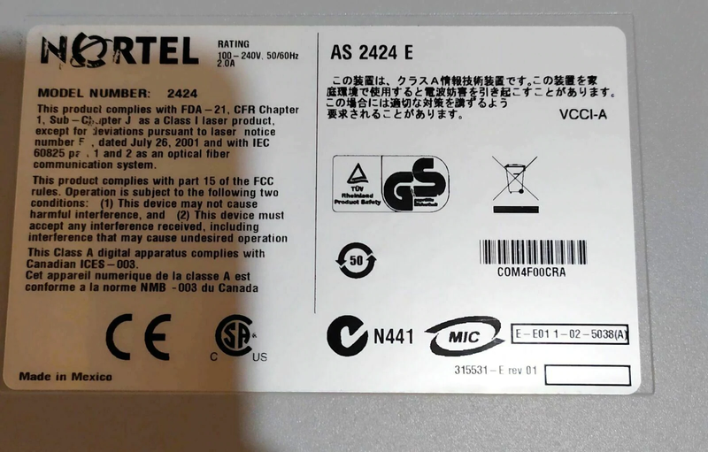 Nortel Networks Alteon Application Switch 2424E Performance Monitoring  Nortel   