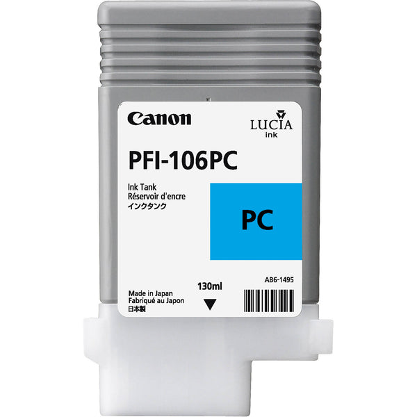 🖨️ Canon Pfi-106Pc Photo Cyan Original Cartouche D'encre 130Ml 🖨️ Canon