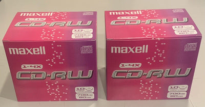 Lot De 2 Pack De 10 CD-RW Vierge Maxell 700MB 80Min 4x 10MM Neuf (20 CD Total) Maxell