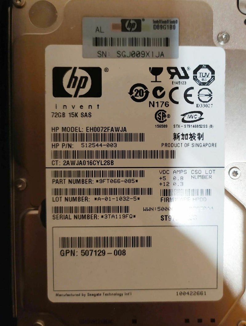 Lot de 6 HP SAS 2.5" 15k RPM Hard drive (2x146GB 4x72GB) Informatique, réseaux:Supports vierges, disques durs:Disques durs (HDD, SSD, NAS):Disques durs internes HP   