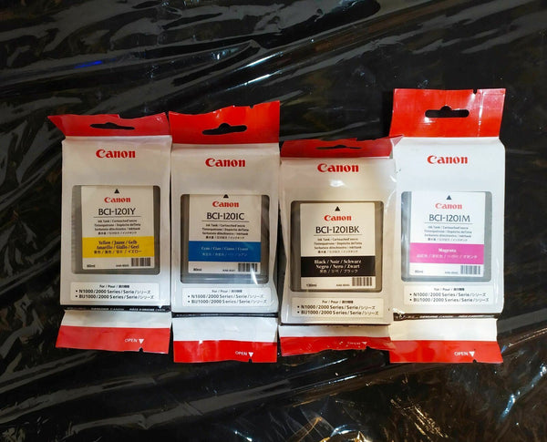 Multipack 4 Couleurs Canon BCI-1201 Original Jaune/Cyan/Magenta/Black Informatique, réseaux:Imprimantes, scanners, access.:Encre, toner, papier:Cartouches d'encre Canon   