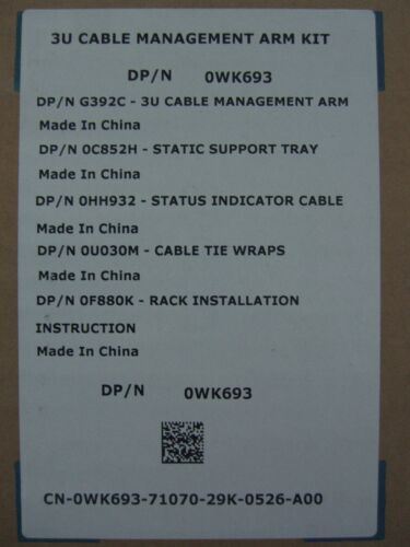 Dell 0wk693 t610 t710 3u Cable Management Bras Kit neuf Informatique, réseaux:Accessoires ordinateur:Autres DELL   