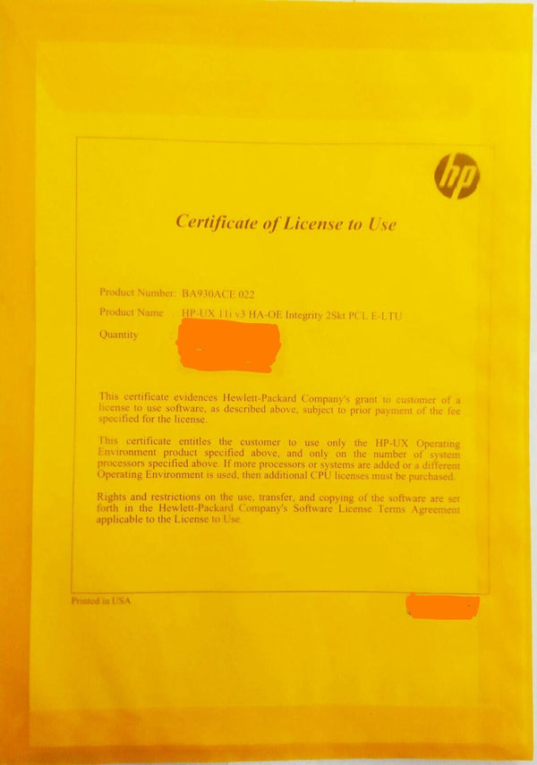 1 Licence HPE HP -UX 11i v3 _[HA-OE] Integrity 2Skt SAP, JAVA, Oracle.. Informatique, réseaux:Réseau d'entreprise, serveurs:Autres HP   